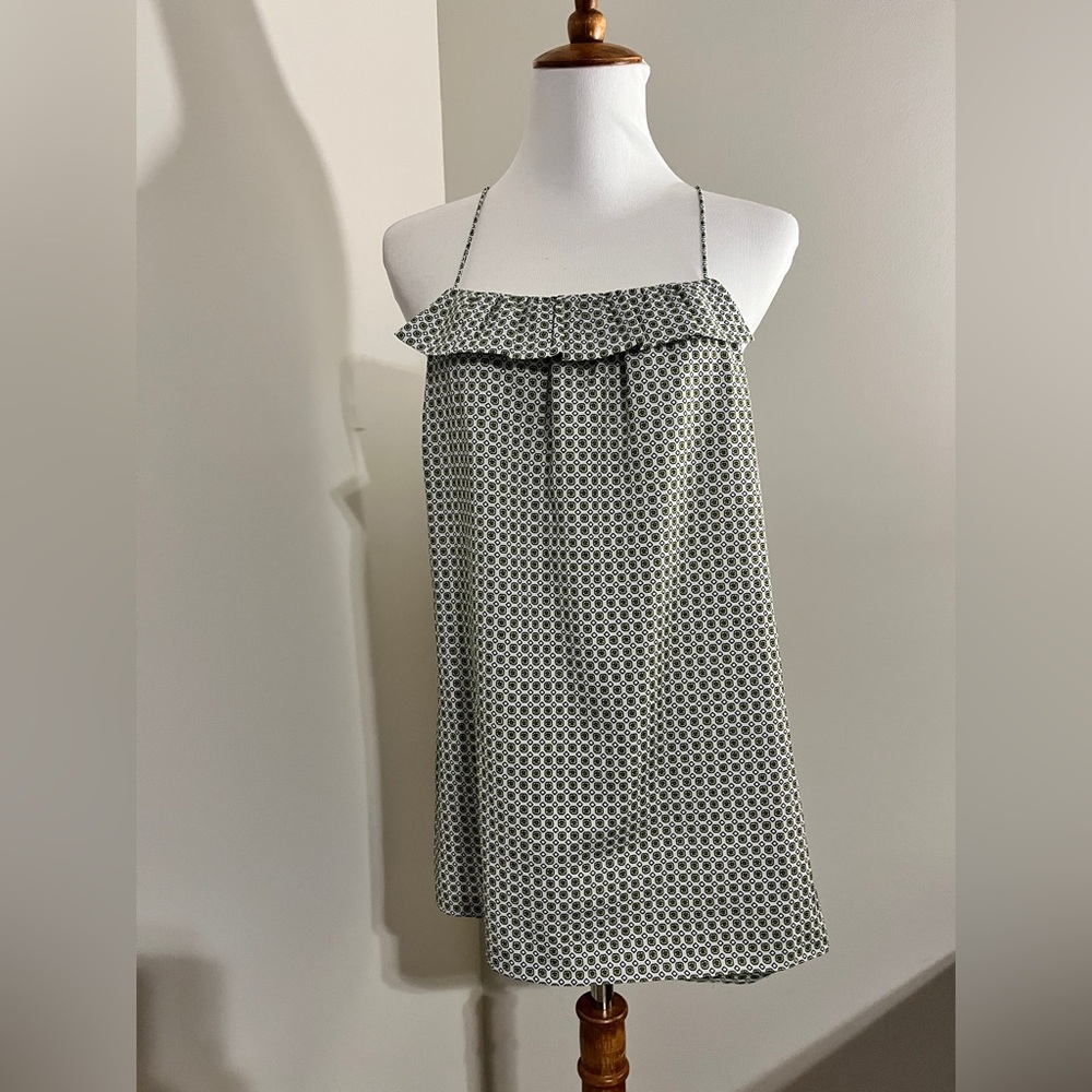 J. Crew Geometric Print Camisole - White and Green